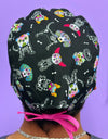 Dia De Los Muertos Skeleanimals Dogs Unisex Holiday Scrub Cap