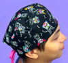 Dia De Los Muertos Skeleanimals Dogs Unisex Holiday Scrub Cap