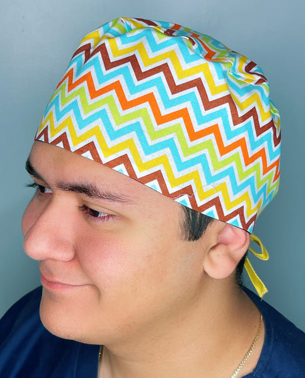 Colorful Chevron Design Unisex Cute Scrub Cap