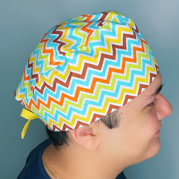 Colorful Chevron Design Unisex Cute Scrub Cap