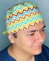 Colorful Chevron Design Unisex Cute Scrub Cap