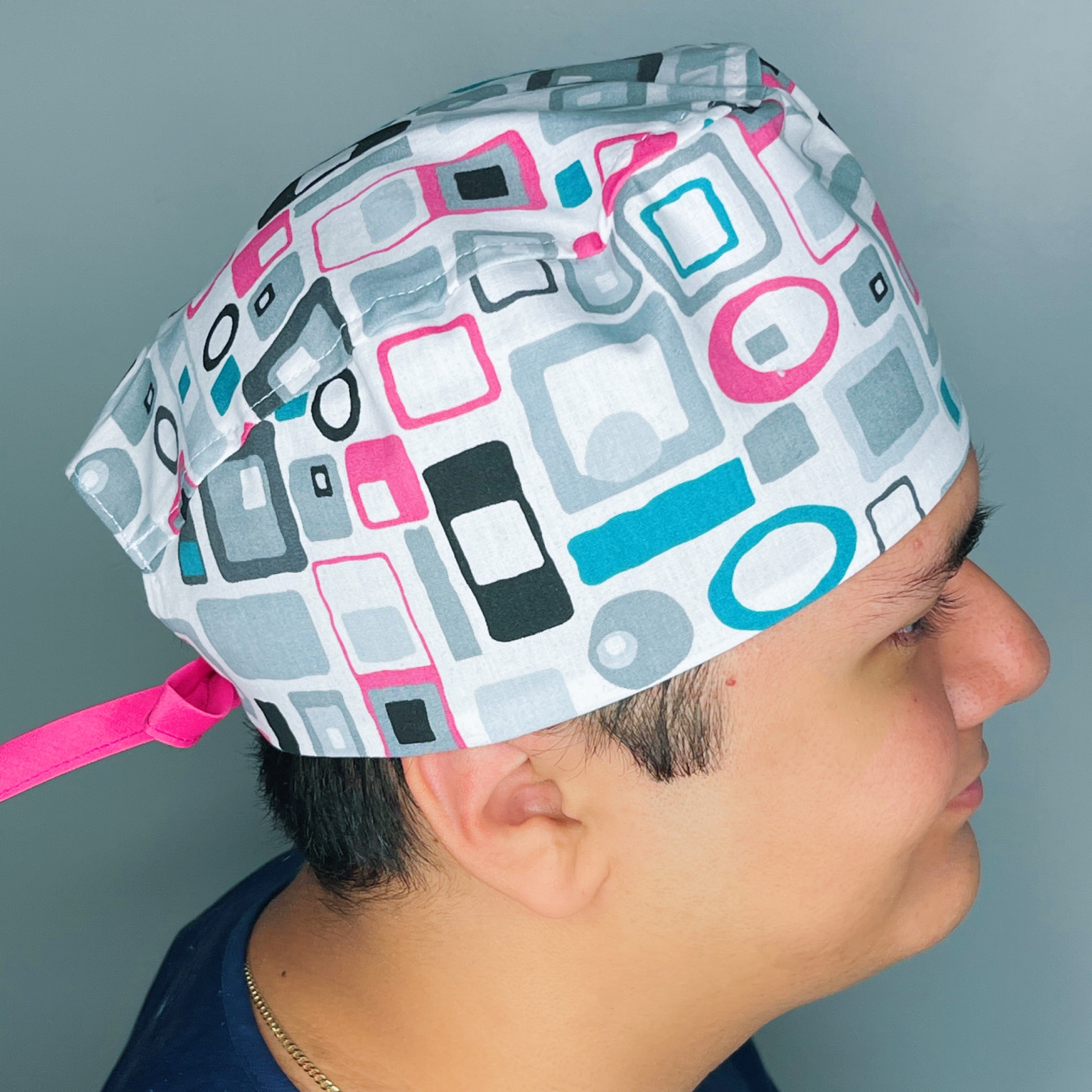 Cute Geometric Shapes Design Unisex Cute Scrub Cap