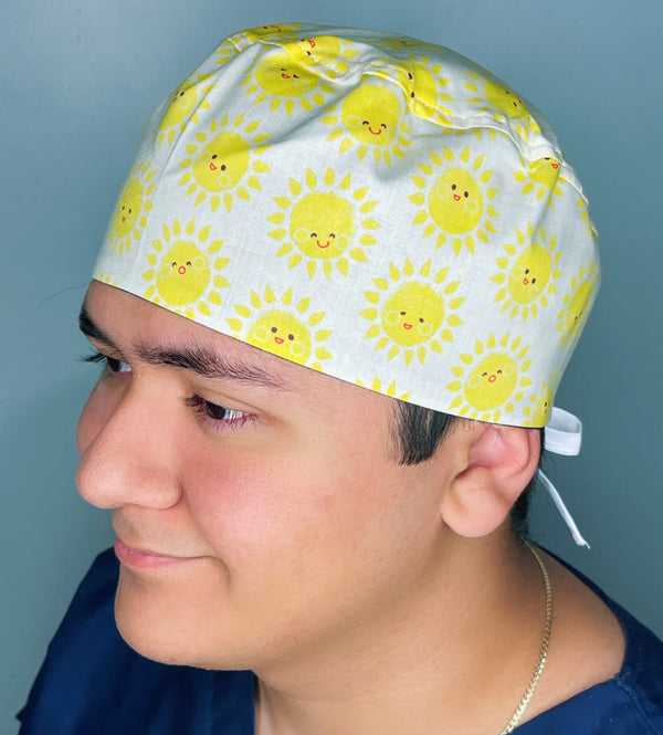 Cute Smiling Suns Design Unisex Cute Scrub Cap