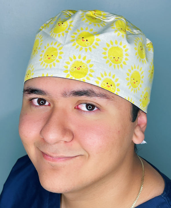 Cute Smiling Suns Design Unisex Cute Scrub Cap