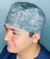 Grey Glitter Tie Dye Design Unisex Cute Scrub Cap