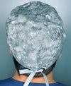 Grey Glitter Tie Dye Design Unisex Cute Scrub Cap