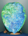 Green & Blue Ombre Arabesque Floral Design Unisex Cute Scrub Cap