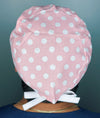 White Polka Dots on Pastel Pink Unisex Cute Scrub Cap