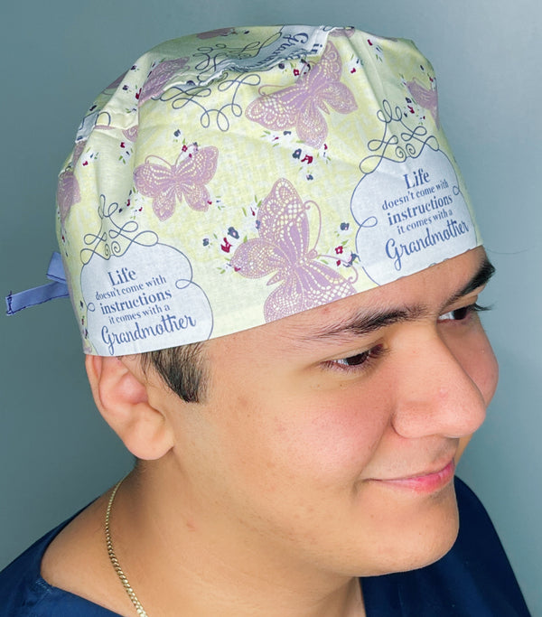 Life Doesn't Come with Instructions it Comes with a Grandmother Design Unisex Cute Scrub Cap