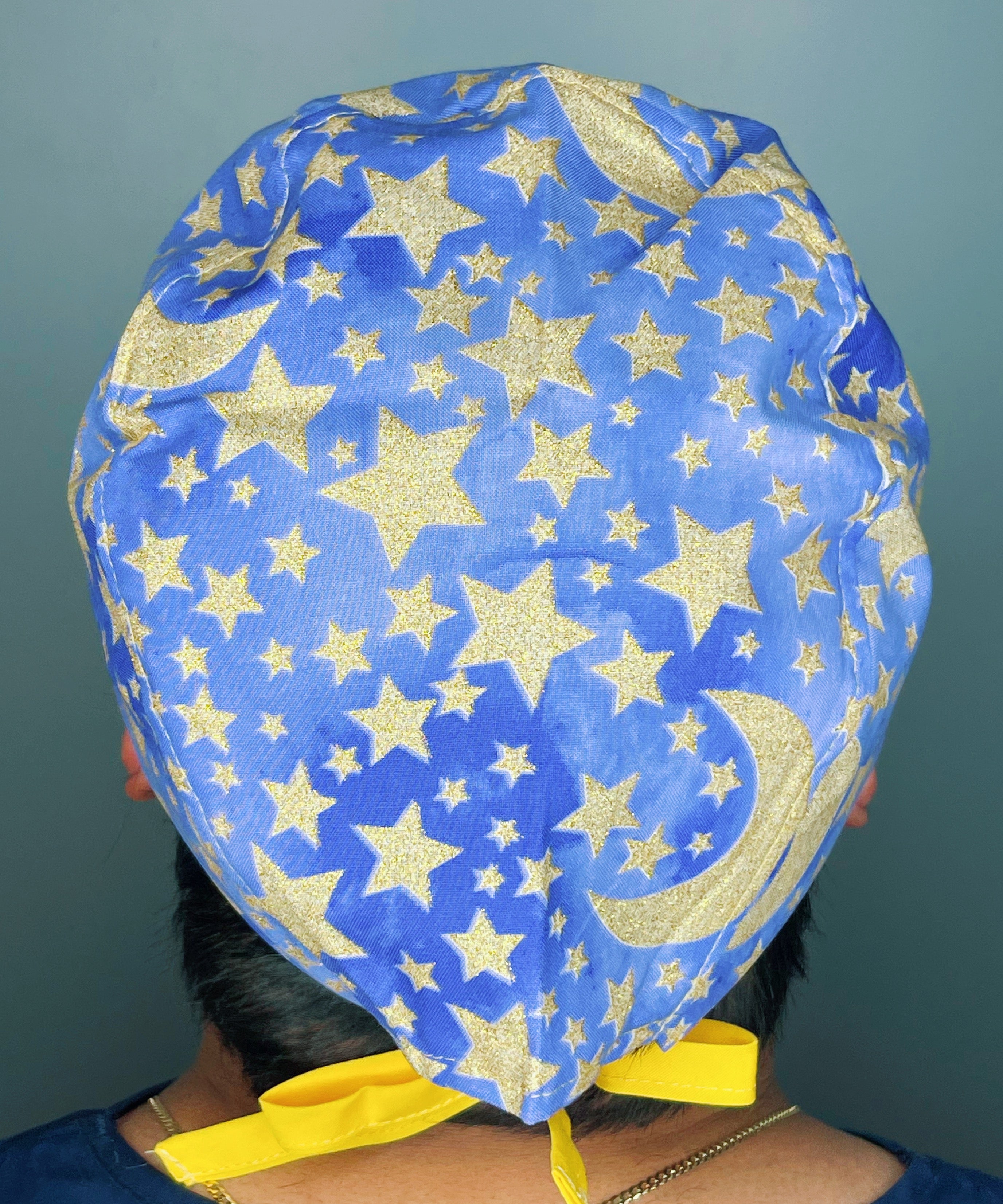 Stars & Moons Glitter Lavender Blue Unisex Fancy Scrub Cap