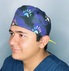 Polydactyl Paws in the Stars Unisex Animal Scrub Cap