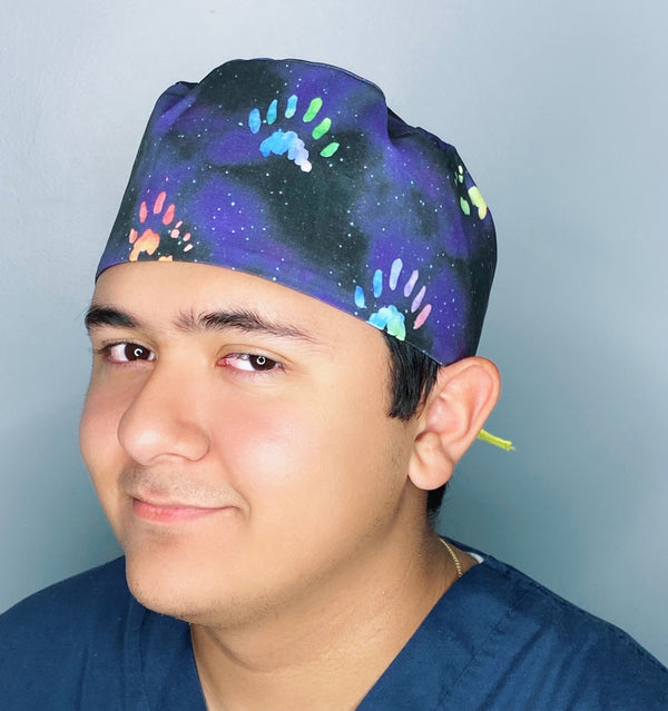 Polydactyl Paws in the Stars Unisex Animal Scrub Cap