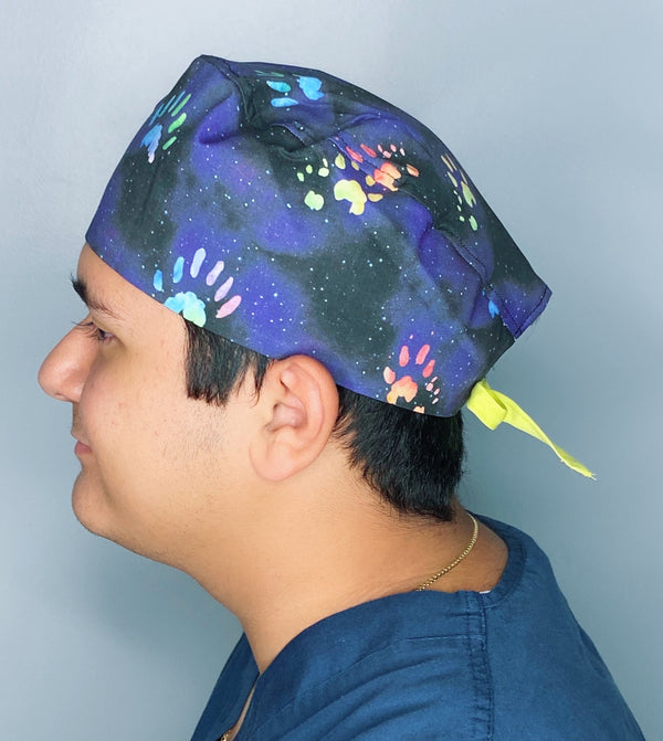 Polydactyl Paws in the Stars Unisex Animal Scrub Cap