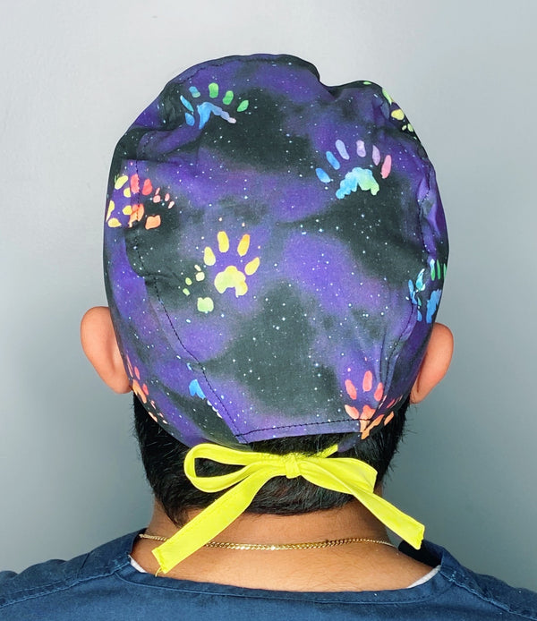 Polydactyl Paws in the Stars Unisex Animal Scrub Cap