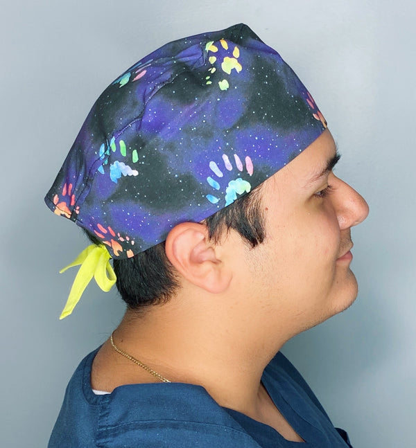 Polydactyl Paws in the Stars Unisex Animal Scrub Cap