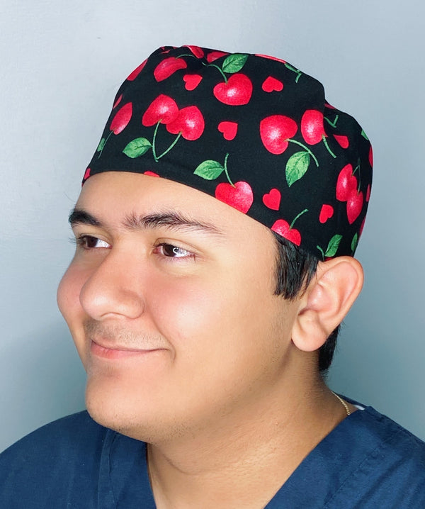 Hearts & Cherries Unisex Food Scrub Cap