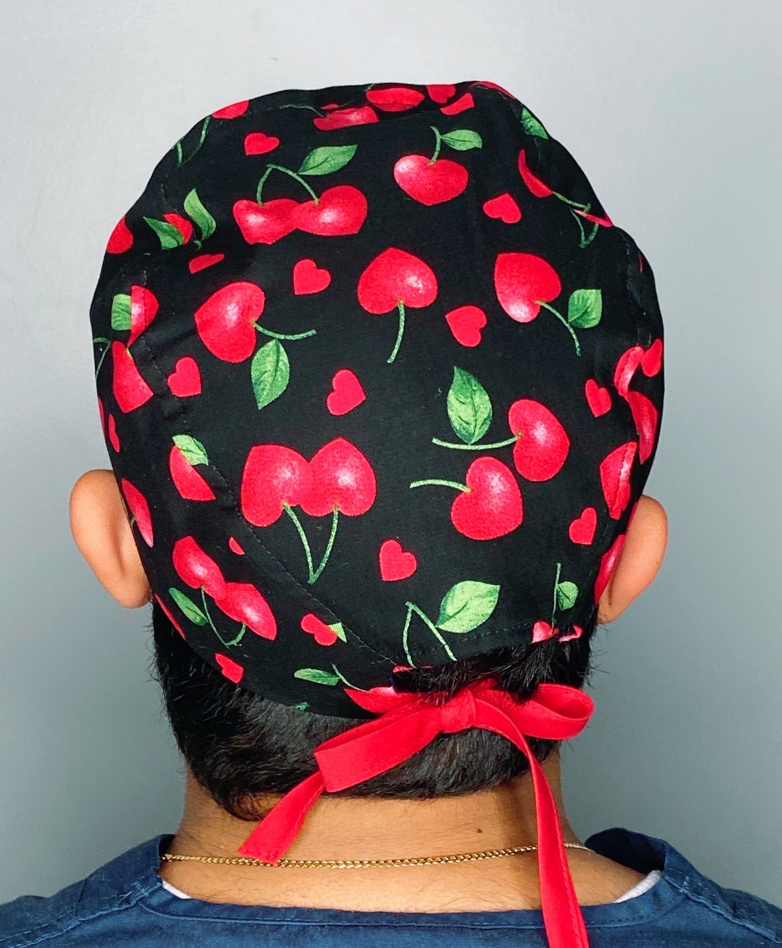 Hearts & Cherries Unisex Food Scrub Cap