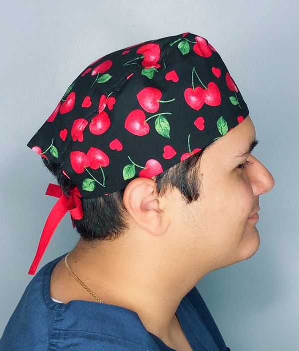 Hearts & Cherries Unisex Food Scrub Cap