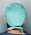 Cool Toned Blue & Green Scales Design Unisex Cute Scrub Cap