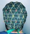 Gold Stars on Black Unisex Fancy Scrub Cap