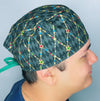 Gold Stars on Black Unisex Fancy Scrub Cap
