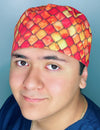 Red & Orange Ombre Dragon Scales Design Unisex Cute Scrub Cap