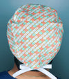 Orange Ombre Scalloped Scales Design Unisex Cute Scrub Cap