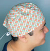 Orange Ombre Scalloped Scales Design Unisex Cute Scrub Cap