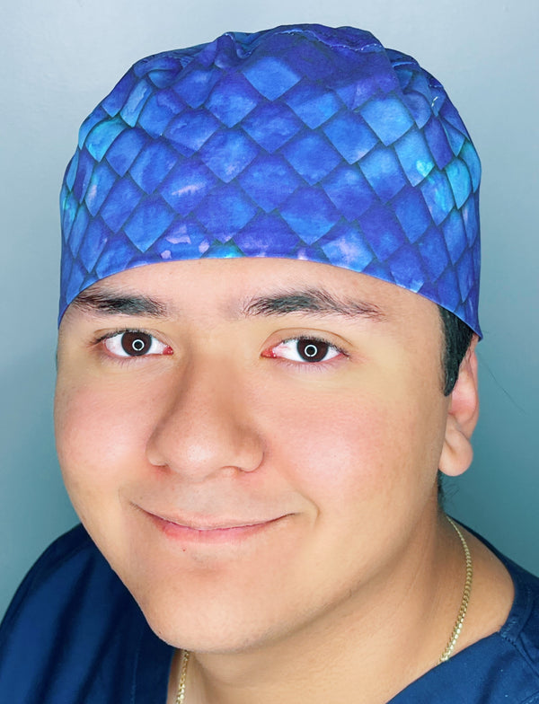 Purple Ombre Dragon Scales Design Unisex Cute Scrub Cap