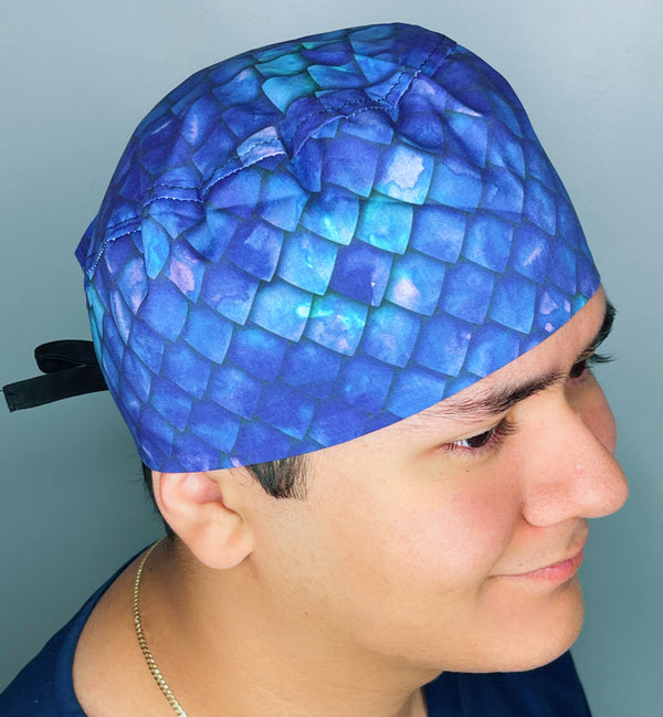 Purple Ombre Dragon Scales Design Unisex Cute Scrub Cap