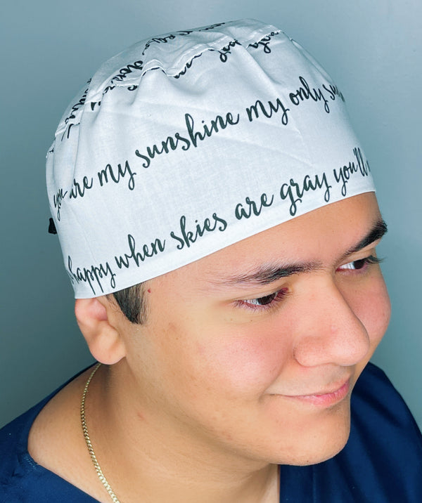 You Are My Sunshine Famous Poem Design Unisex Cute Scrub Cap
