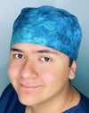 Blue Tie Dye Design Unisex Cute Scrub Cap