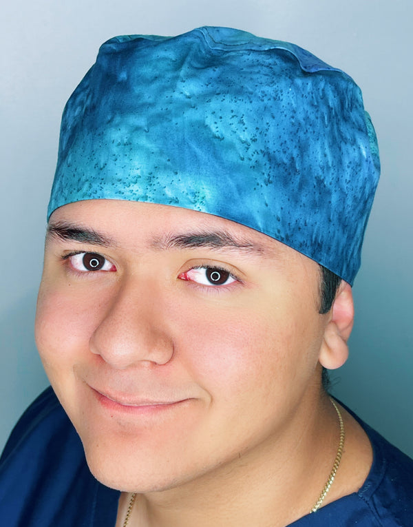 Blue Tie Dye Design Unisex Cute Scrub Cap