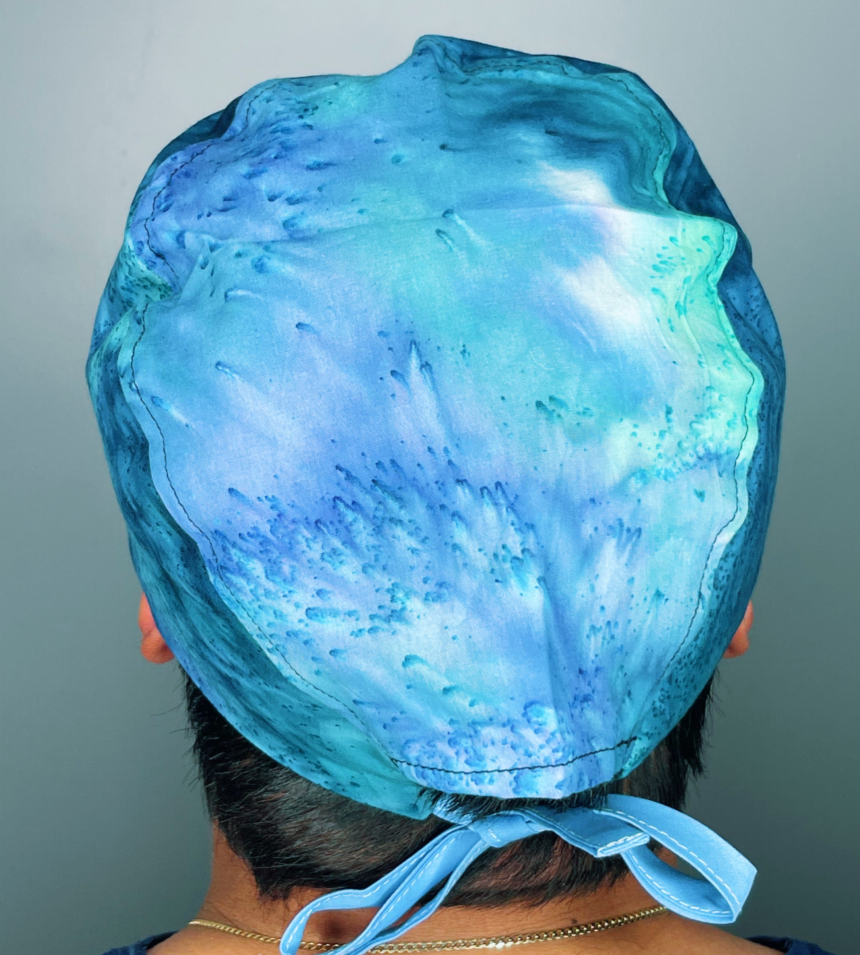 Blue Tie Dye Design Unisex Cute Scrub Cap