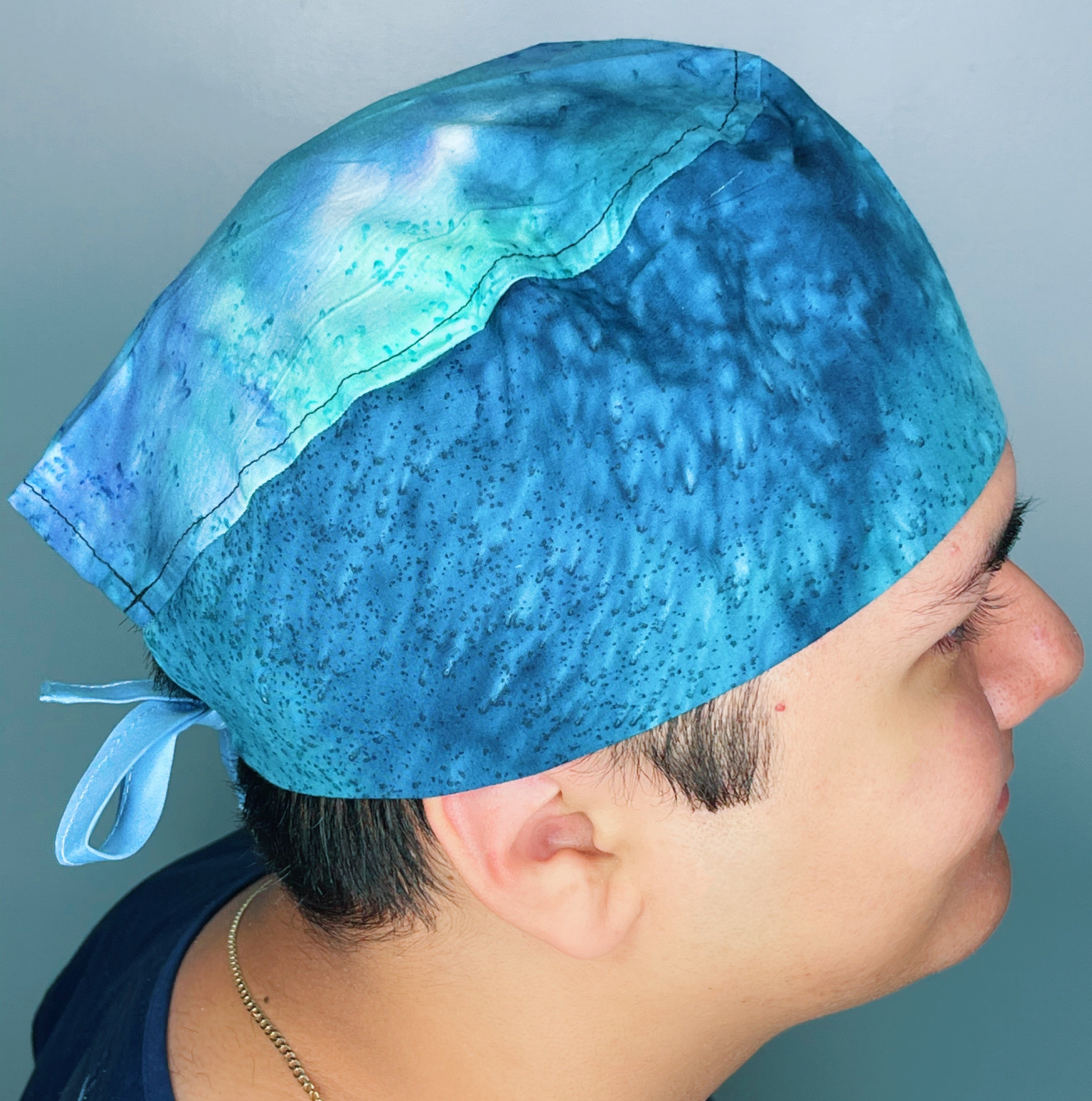 Blue Tie Dye Design Unisex Cute Scrub Cap