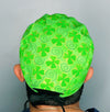 Glitter Clover Leaves Swirls St. Patrick's Day Unisex Holiday Scrub Cap