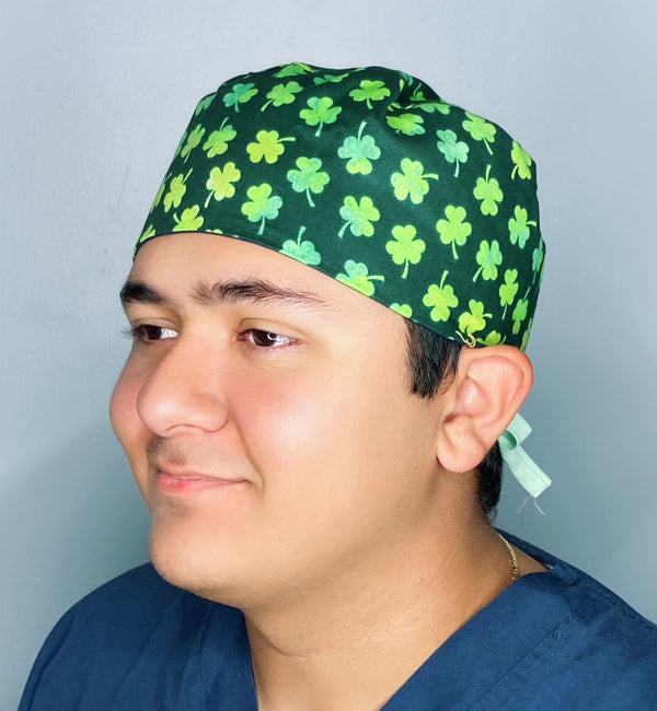 Clover Leaves St. Patrick's Day Unisex Holiday Scrub Cap