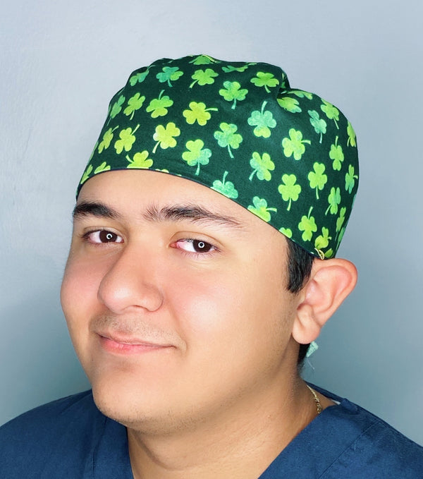 Clover Leaves St. Patrick's Day Unisex Holiday Scrub Cap