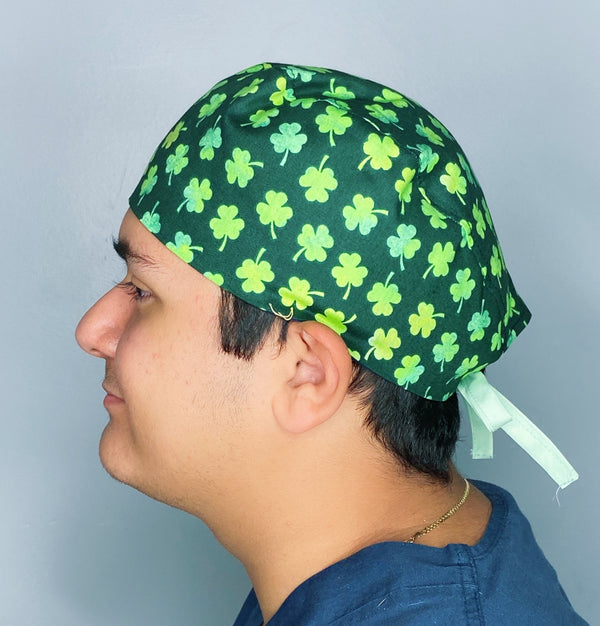 Clover Leaves St. Patrick's Day Unisex Holiday Scrub Cap