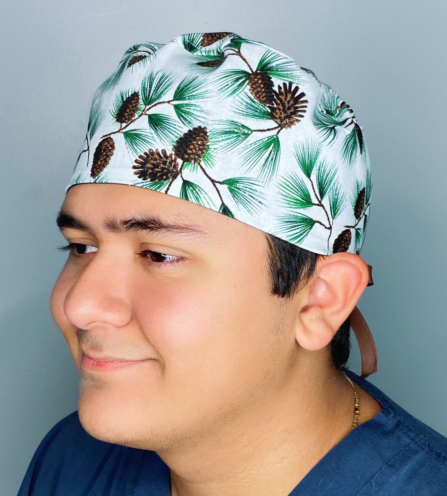 Glitter Acorns Winter Christmas Unisex Holiday Scrub Cap