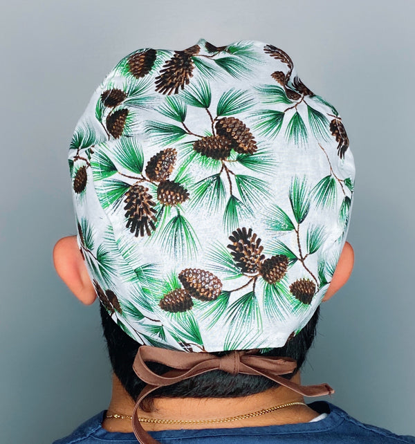 Glitter Acorns Winter Christmas Unisex Holiday Scrub Cap