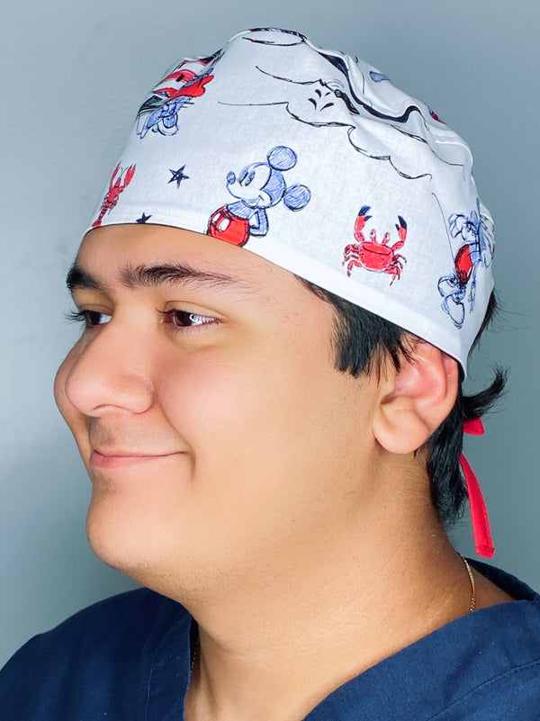 Nautical Mouse Doodles Unisex Geek Scrub Cap