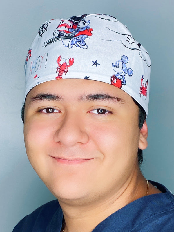 Nautical Mouse Doodles Unisex Geek Scrub Cap