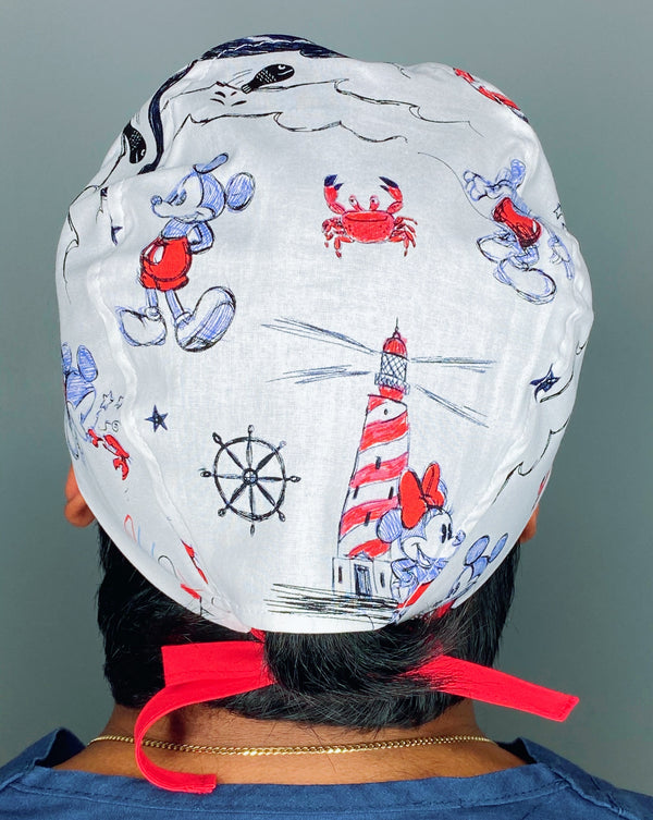 Nautical Mouse Doodles Unisex Geek Scrub Cap