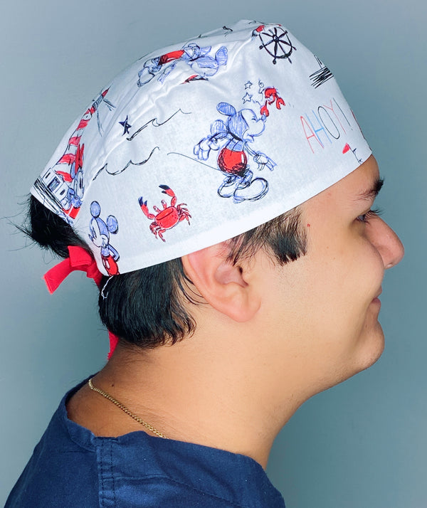 Nautical Mouse Doodles Unisex Geek Scrub Cap
