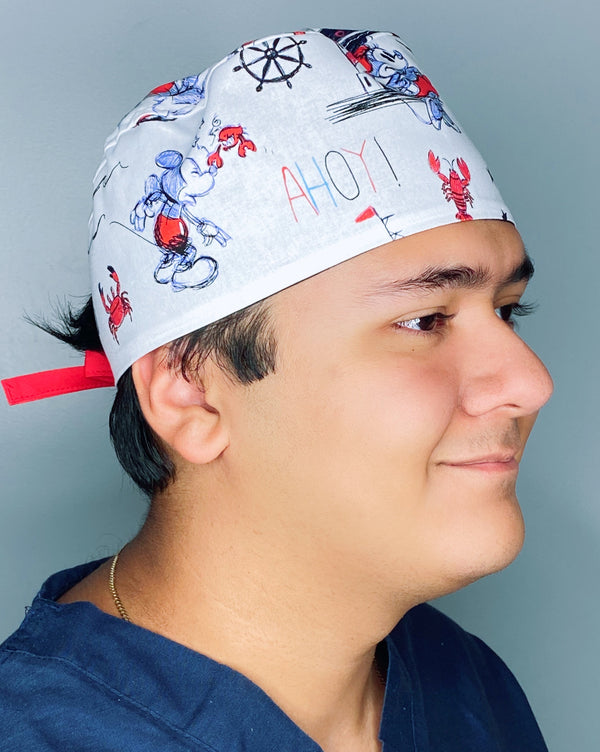 Nautical Mouse Doodles Unisex Geek Scrub Cap
