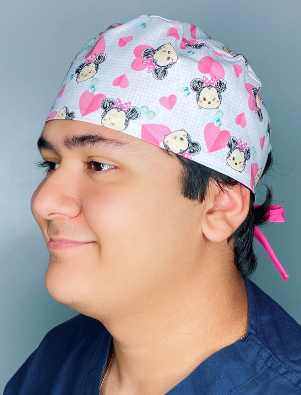 Famous Girly Mouse Cute Hearts Unisex Geek Scrub Cap