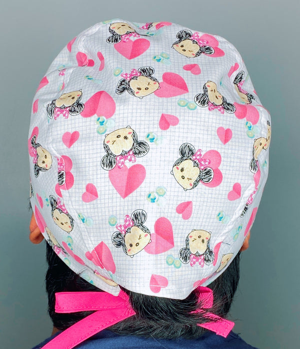 Famous Girly Mouse Cute Hearts Unisex Geek Scrub Cap