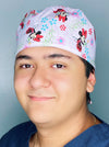 Girly Mouse with Polka Dot Bow Red Unisex Geek Scrub Cap