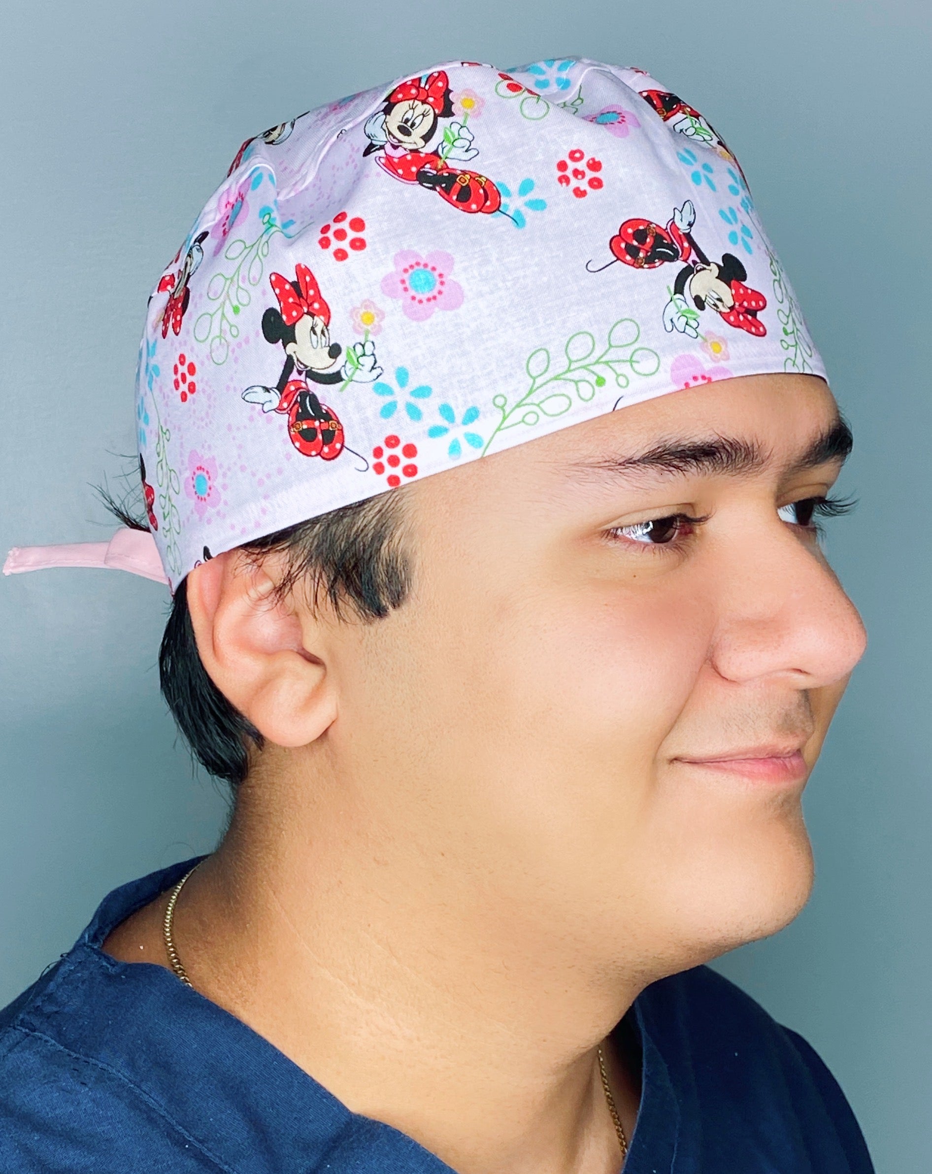 Girly Mouse with Polka Dot Bow Red Unisex Geek Scrub Cap